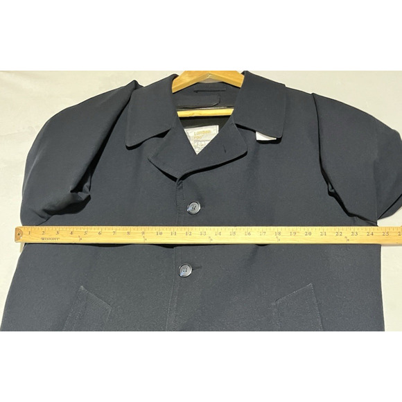 London Fog Maincoats Trench Coat w/ Liner Mens 42R Blue Button Up Zip Out Fleece - Picture 11 of 16